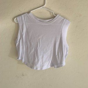 White Alo Crop Top Muscle tee